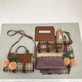 DIY Plaid Leather Tote Bag Kit – Beginner-Friendly 8-Minute Handmade Craft Set | Pre-Cut PU & Wool Fabric | Crossbody/Shoulder/Handheld Bag Gift Set