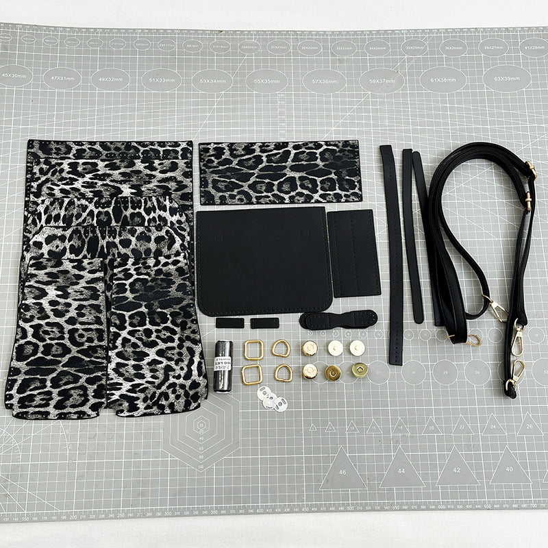DIY Leopard Print Backpack Kit for Beginners | Handmade PU Leather Mini Backpack Sewing Kit with Video Tutorial