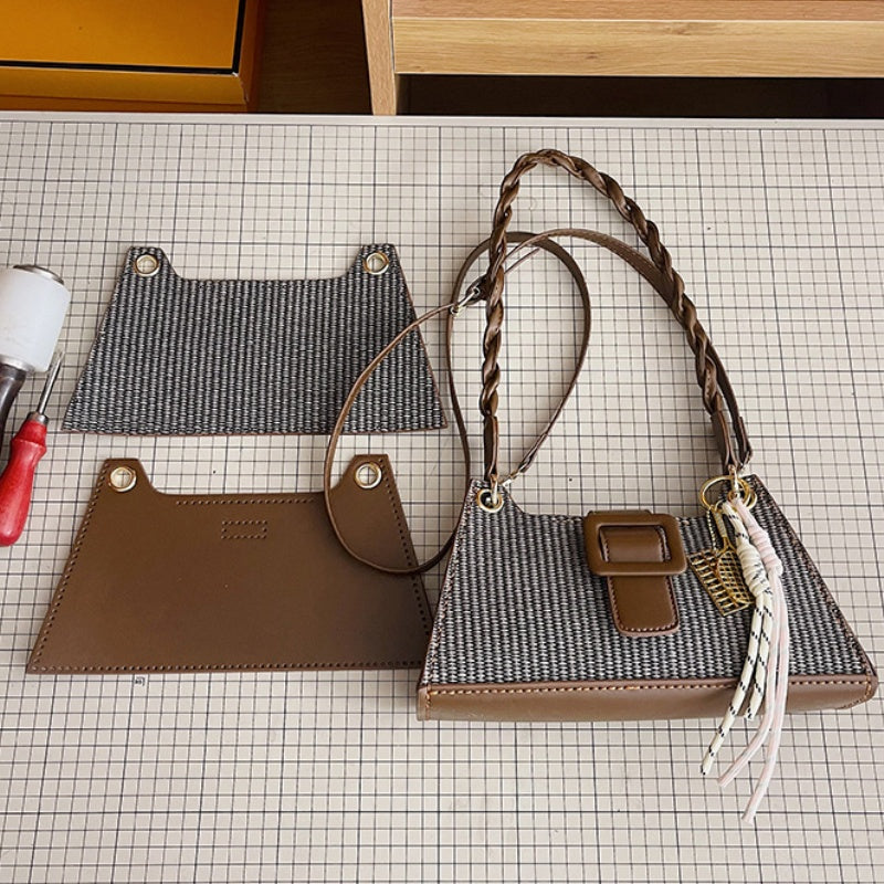 DIY Handmade PU Leather Shoulder Bag Kit – Beginner-Friendly Craft Set with Pre-Cut Materials & Step-by-Step Video Tutorial | Crossbody & Hand Carry Bag