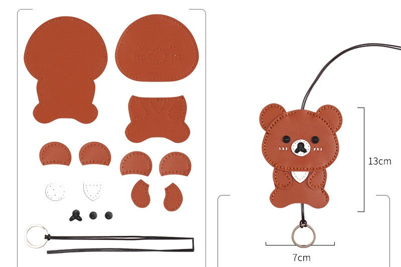 DIY Leather Key Holder Kit for Beginners – Handmade Cowhide Key Case with Video Tutorial & Complete Sewing Set