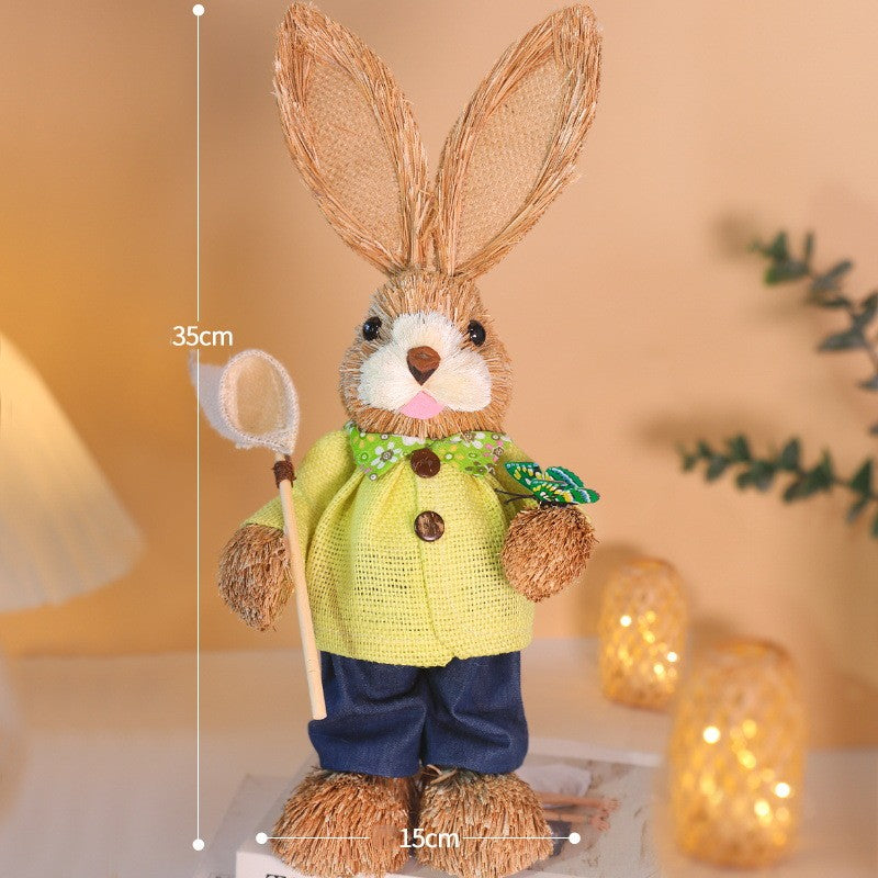 DIY Straw Bunny Craft Kit | Handmade Woven Rabbit Family Set | Spring Easter Home Decor & Mother’s Day Creative Gift
