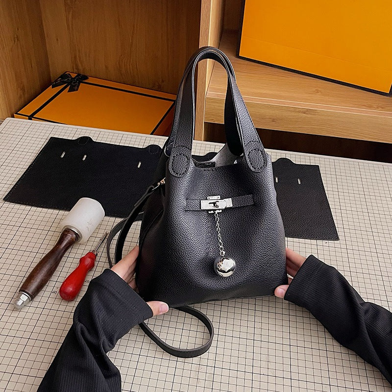 DIY PU Leather Tote Bag Kit for Beginners – Handmade Crossbody Handbag Sewing Kit with Pre-Cut Materials & Video Tutorial