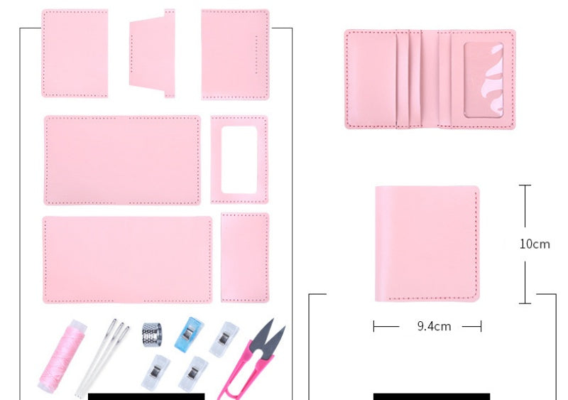 DIY Leather Wallet Kit for Beginners | Handmade Vertical Bi-Fold Cowhide Wallet Craft Set with Video Tutorial