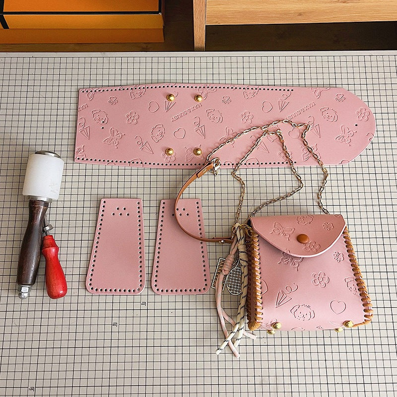 DIY PU Leather Mini Handbag Kit for Beginners – Pre-Cut Sewing Craft Set with Video Tutorial, Cute Crossbody & Shoulder Bag Handmade Kit