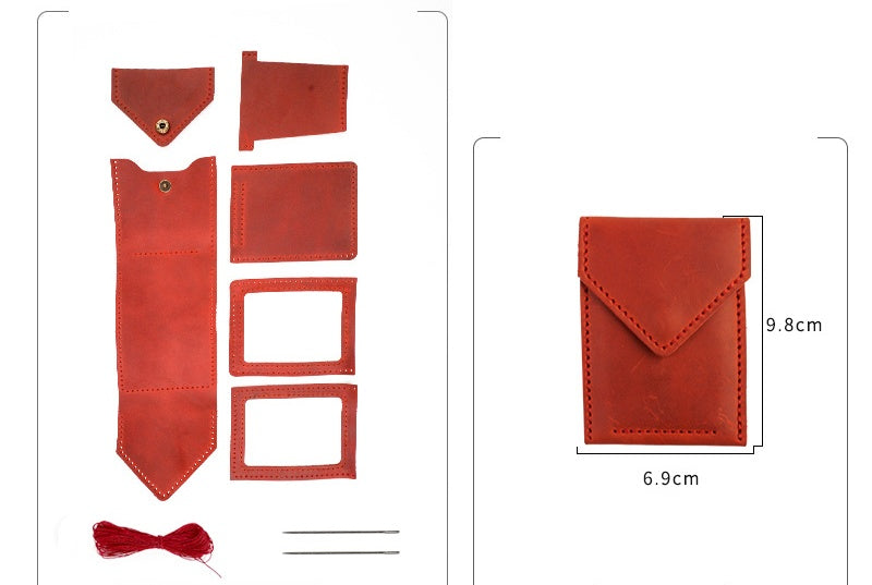 DIY Crazy Horse Leather Driver License Holder Kit | Handmade ID Card Wallet Craft Set for Beginners with Video Tutorial