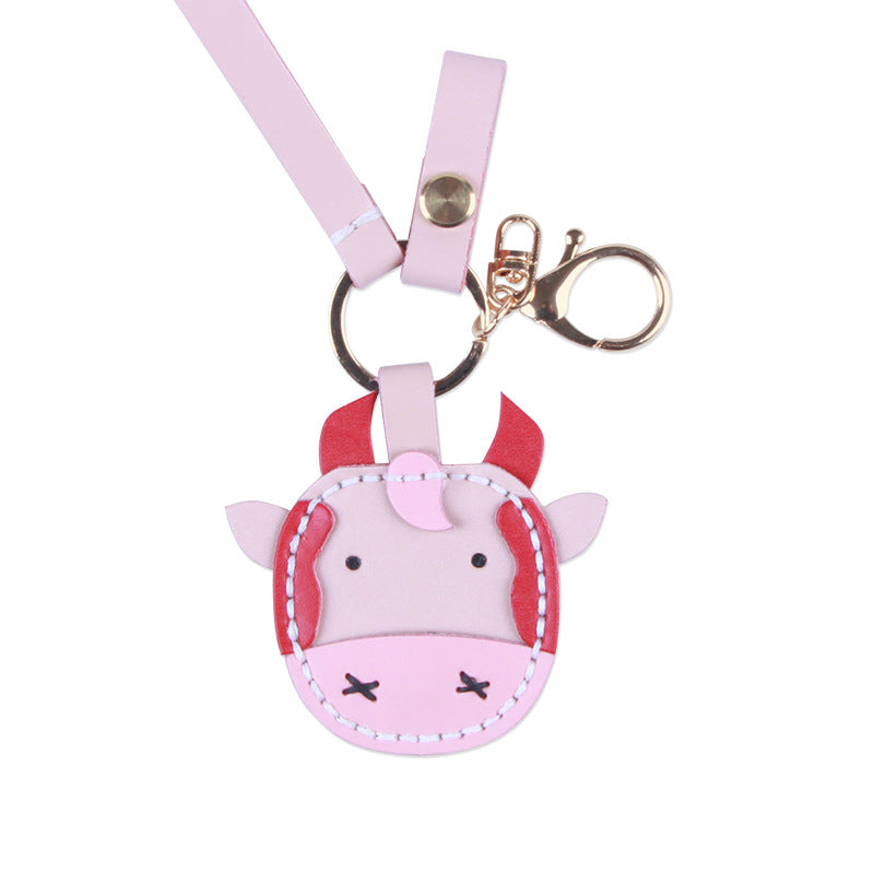 DIY Cow Keychain Craft Kit | Beginner-Friendly Leather Keychain Set | Handmade Cow-Shaped Keyring Gift DIY Sewing Kit
