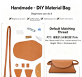 DIY Vintage Leather Fanny Pack Kit for Beginners, Handmade Genuine Cowhide Mini Waist Bag Making Kit, Creative Sewing Craft Gift