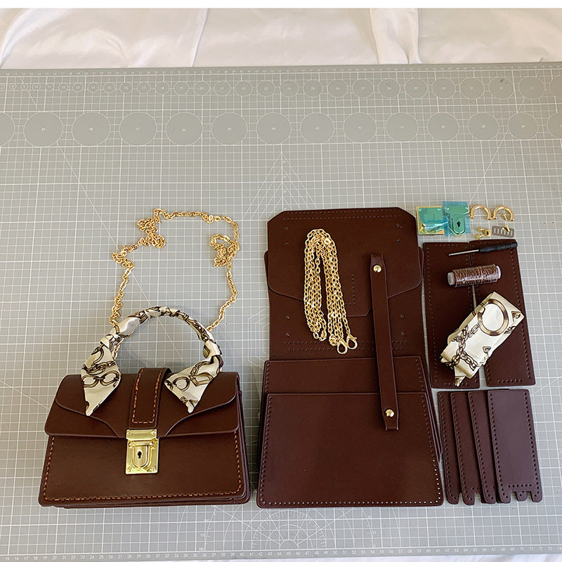 DIY PU Leather Handbag Kit – Handmade Crossbody & Shoulder Bag Craft Kit for Beginners with Video Tutorial