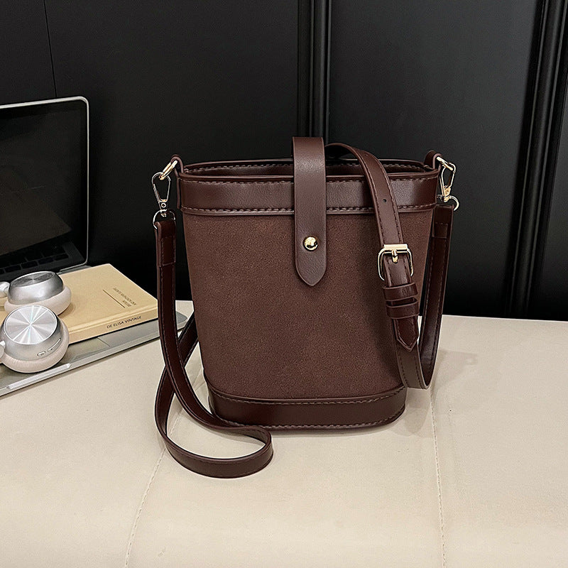 DIY Matte Leather Shoulder Bag Kit for Beginners – Handmade Crossbody Bag Sewing Kit with Pre-Cut Materials & Video Tutorial