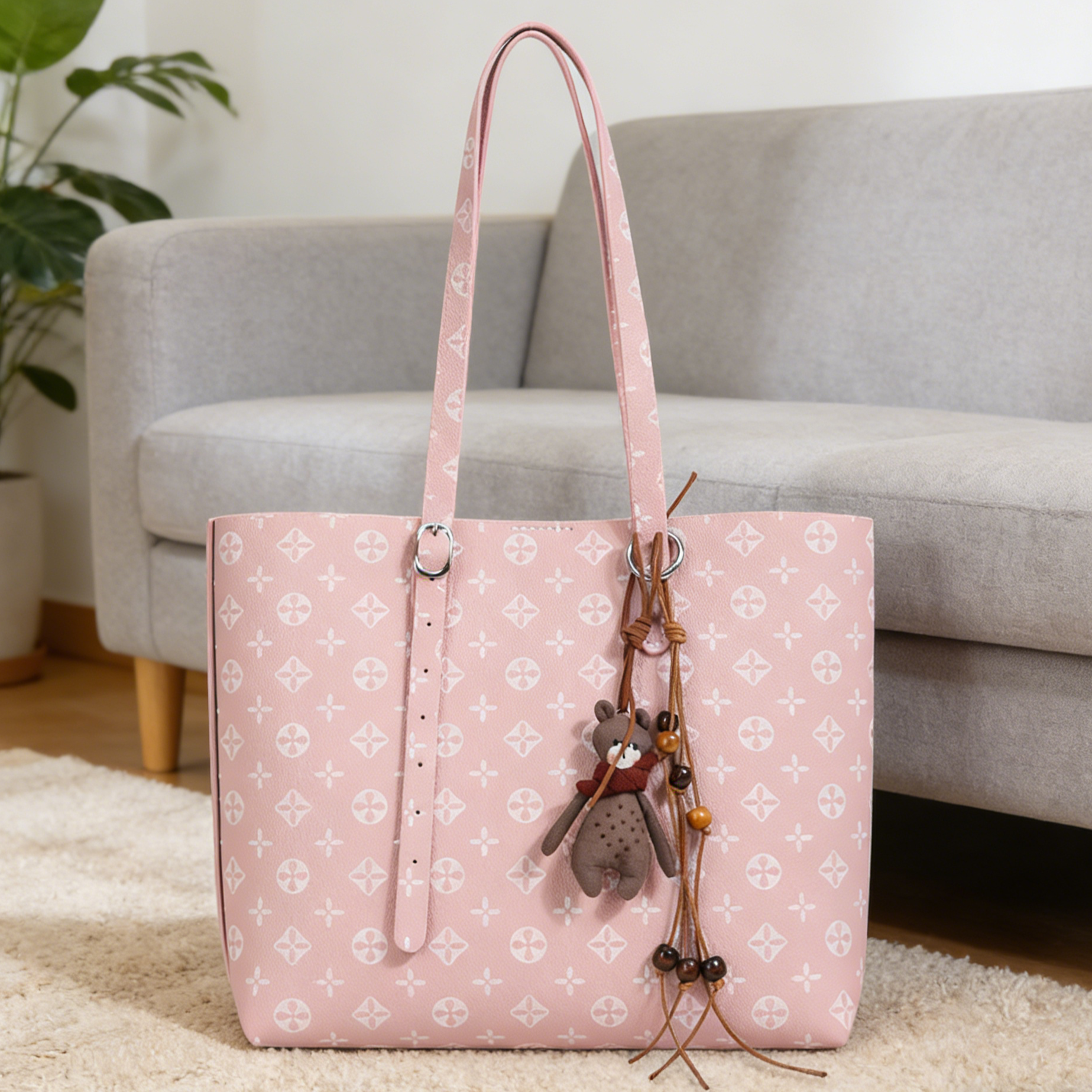 DIY PU Leather Tote Bag Kit for Beginners – Handmade Shoulder Bag Sewing Kit with Pre-Cut Pieces & Video Tutorial