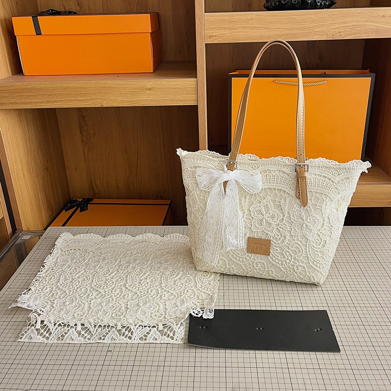 DIY Lace Basket Tote Bag Kit | Beginner-Friendly PU Leather Handbag Craft Set with Video Tutorial