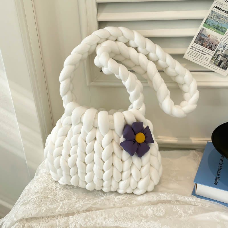DIY Crochet Shoulder Bag Kit for Beginners – Handmade Yarn Crossbody Purse Craft Set with Tools & Video Tutorial