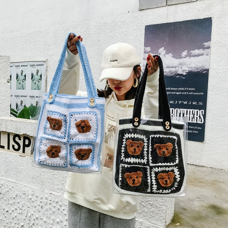 DIY PVC & Nylon Shoulder Bag Kit for Beginners – Handmade Tote Bag with Video Tutorial and Complete Materials