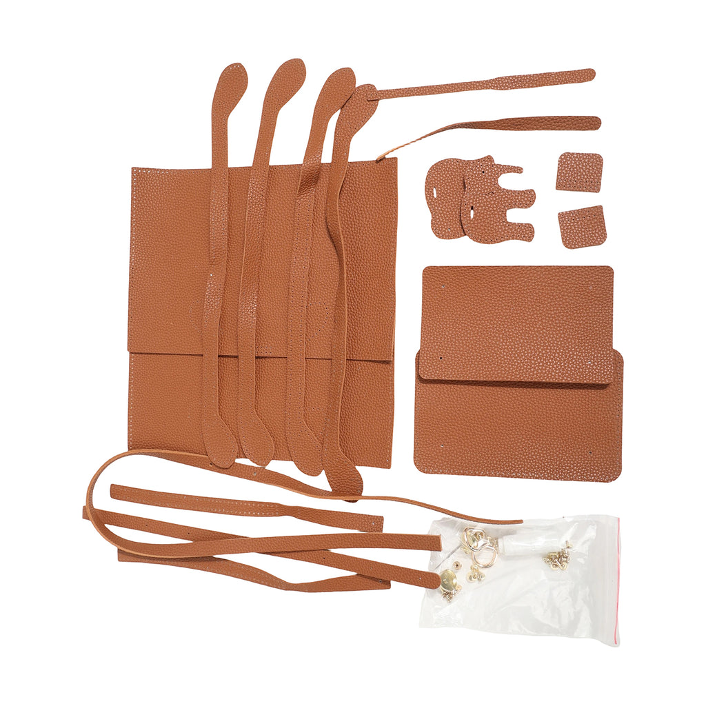 DIY PU Leather Shoulder Bag Kit for Beginners – Handmade Crossbody Tote Purse Sewing Kit with Pre-Cut Materials & Video Tutorial