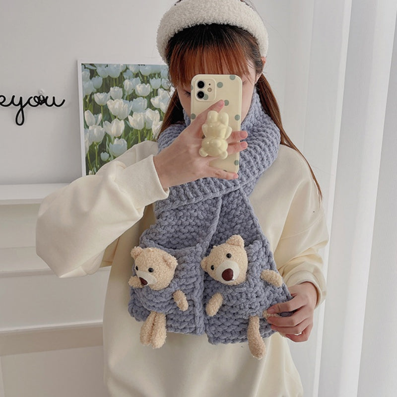 DIY Knitted Scarf Kit for Beginners – Complete Yarn Craft Set with Video Tutorial, Handmade Gift Scarf, Easy Sewing & Weaving Kit