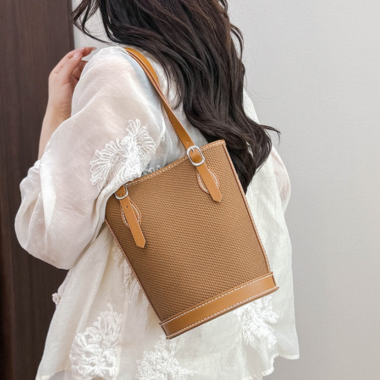 DIY PU Leather Shoulder Bag Kit for Beginners – Handmade Tote Bag Sewing Kit with Pre-Cut Materials & Video Tutorial