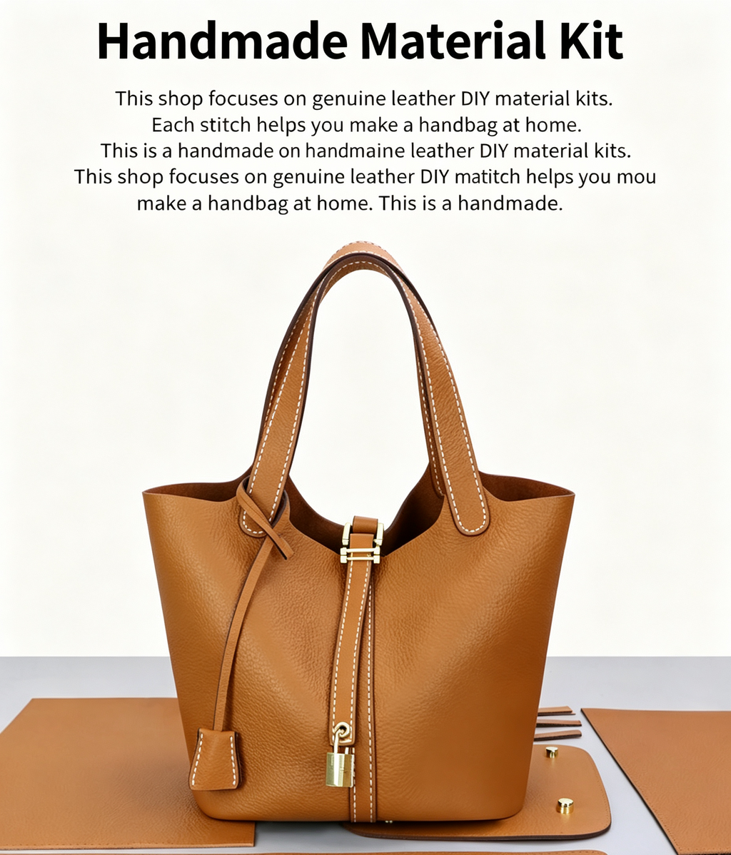 DIY Genuine Leather Handbag Kit for Beginners – Handmade Crossbody Purse Making Set with Video Tutorial & Complete Materials