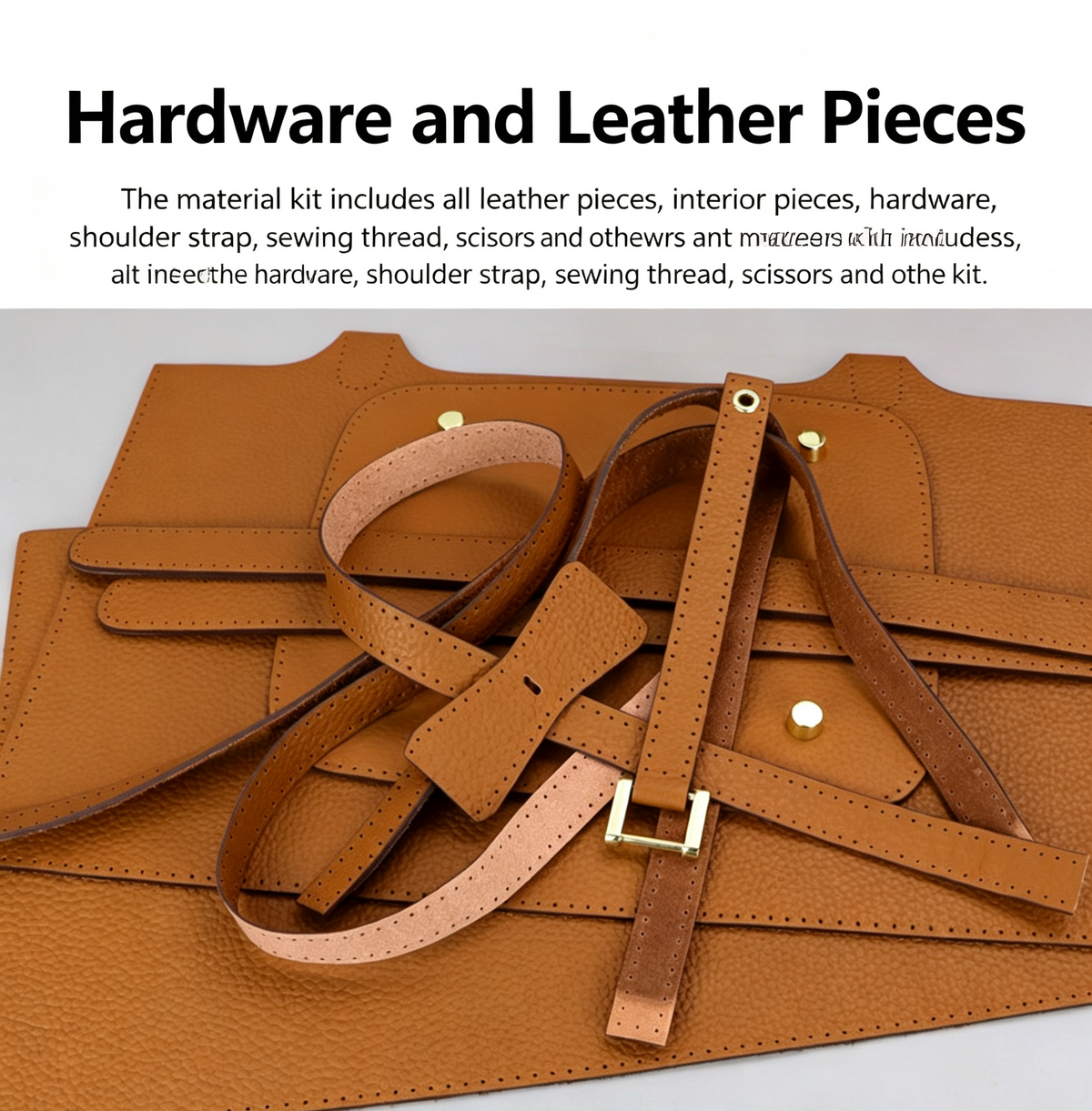 DIY Genuine Leather Handbag Kit for Beginners – Handmade Crossbody Purse Making Set with Video Tutorial & Complete Materials