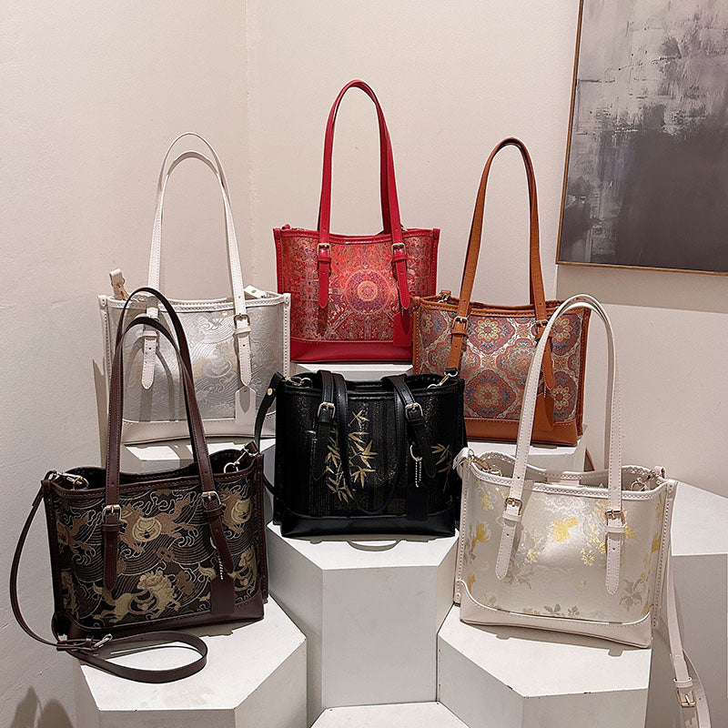 DIY Embroidered Shoulder Bag Kit for Beginners – Handmade Crossbody Handbag with Video Tutorial, Pre-Cut Craft Sewing Set