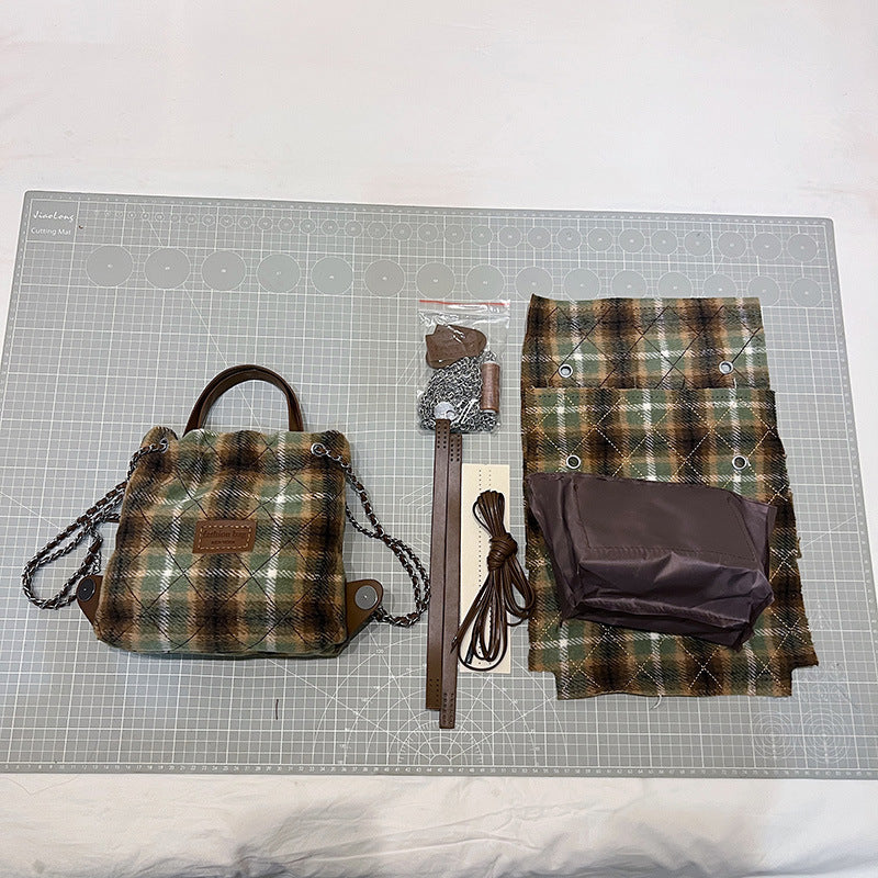 DIY Wool Felt Tote Bag Kit for Beginners – Handmade Shoulder Backpack Purse Craft Kit with Video Tutorial & Complete Materials