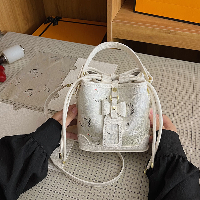 DIY PU Leather Bow Bucket Bag Kit | Beginner-Friendly Vintage Handbag Craft Set with Video Tutorial