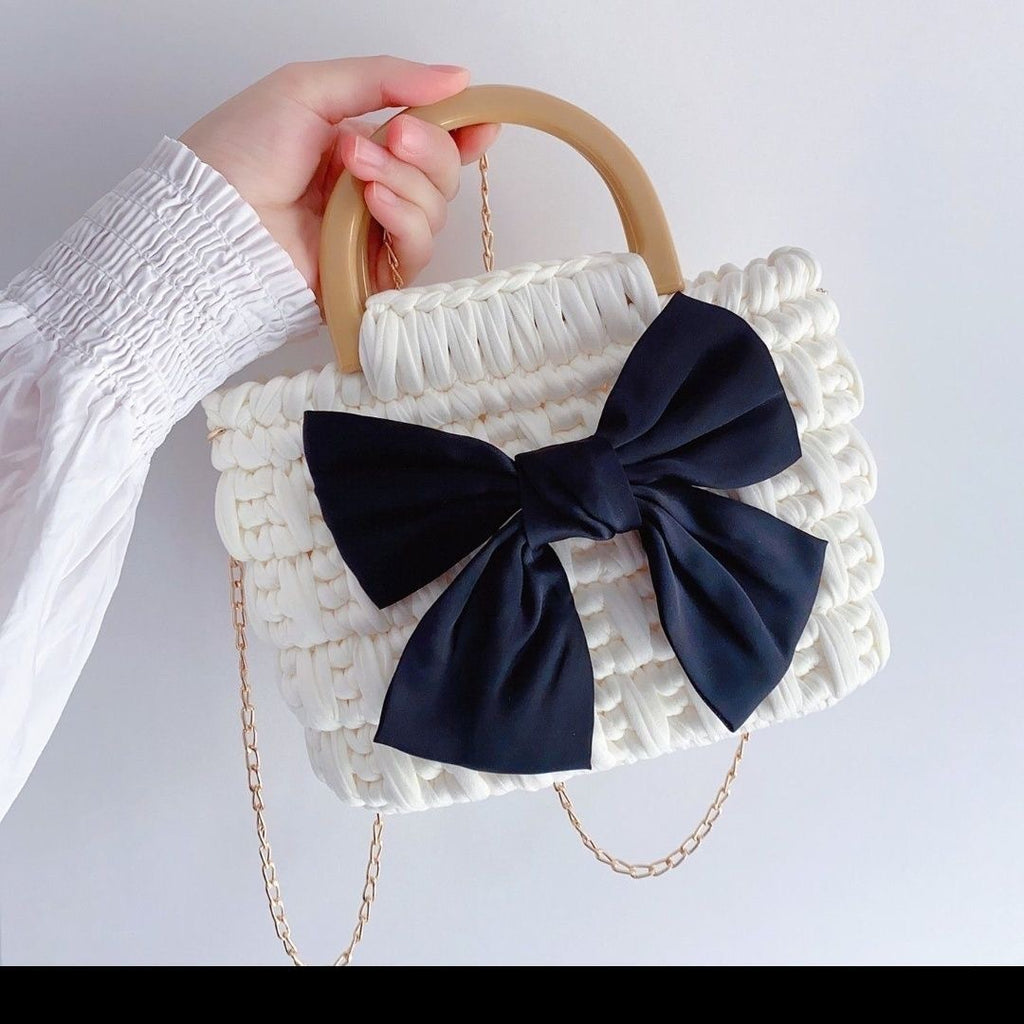 DIY Cotton Yarn Tote Bag Kit | Beginner-Friendly Crochet Weaving Handbag Set | Handmade Shoulder & Crossbody Craft Kit