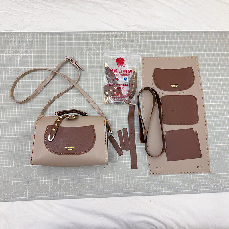 DIY PU Leather Tote Bag Kit for Beginners | Handmade Crossbody Shoulder Handbag Sewing Kit with Video Tutorial