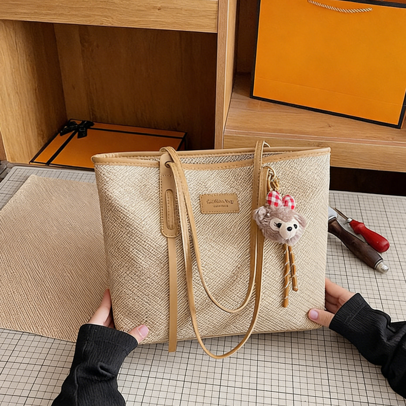 DIY Large PU Leather Tote Bag Kit for Beginners | Handmade Shoulder Handbag Sewing Kit with Video Tutorial