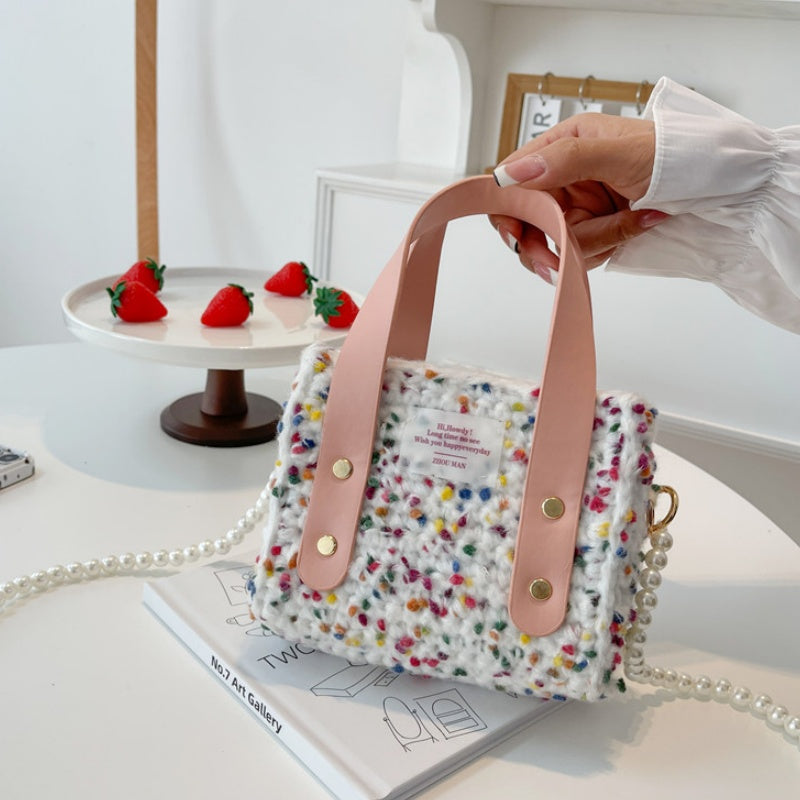 DIY Woven Yarn & PU Leather Shoulder Bag Kit for Beginners | Handmade Crossbody Purse Sewing Craft Set with Video Tutorial
