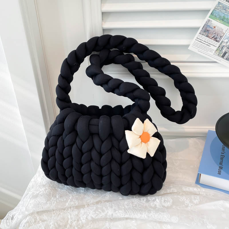 DIY Crochet Shoulder Bag Kit for Beginners – Handmade Yarn Crossbody Purse Craft Set with Tools & Video Tutorial