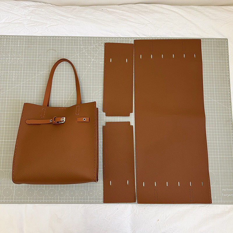 DIY Leather Shoulder Bag Kit for Beginners | Handmade PU Leather Tote Bag Sewing Craft Set with Video Tutorial Gift for Her