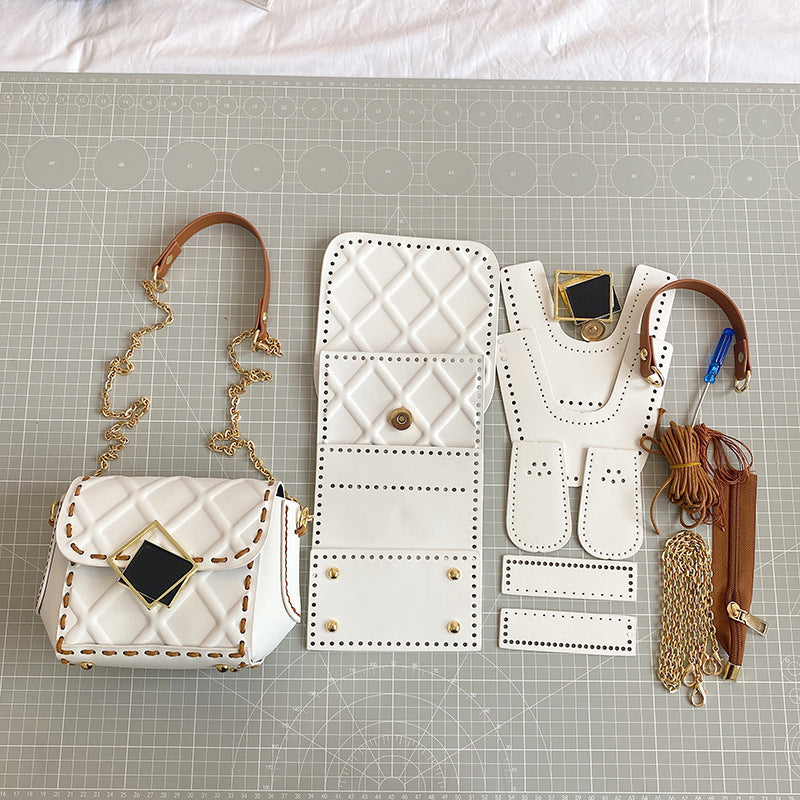 DIY Handmade PU Leather Shoulder Bag Kit – Beginner-Friendly Craft Set with Pre-Cut Materials & Video Tutorial (8-Min Easy Assembly)