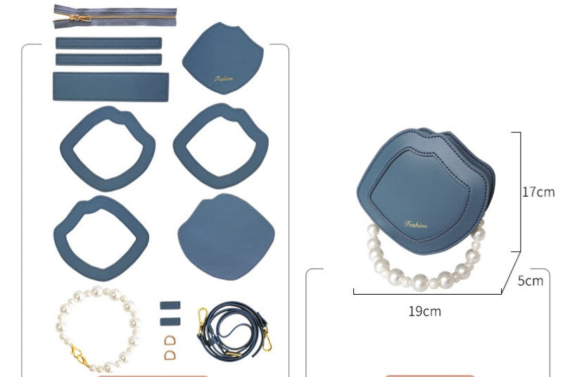 DIY Handmade Leather Handbag Kit – Beginner Craft Set with Pre-Cut Genuine Leather & Video Tutorial | Top Handle / Crossbody / Shoulder Bag