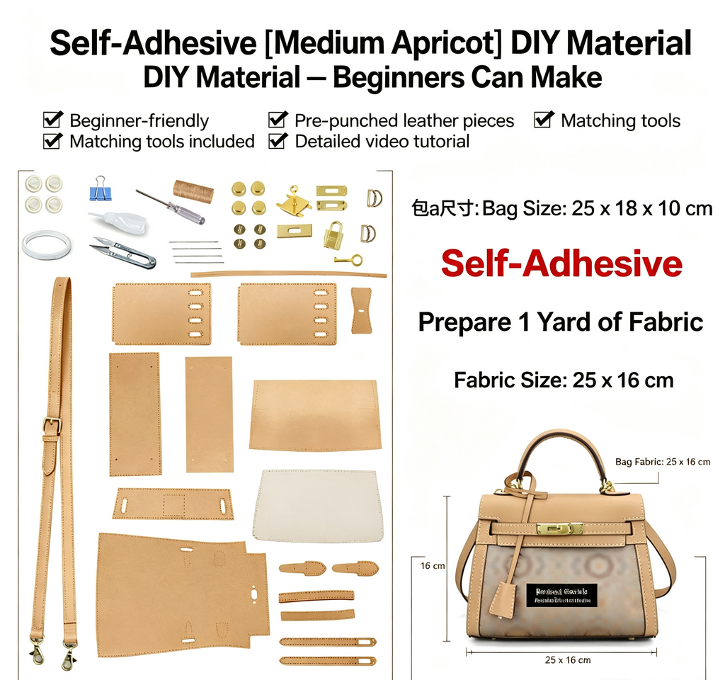 DIY Leather & Fabric Bag Kit – Beginner Crossbody, Shoulder & Handbag Making Kit