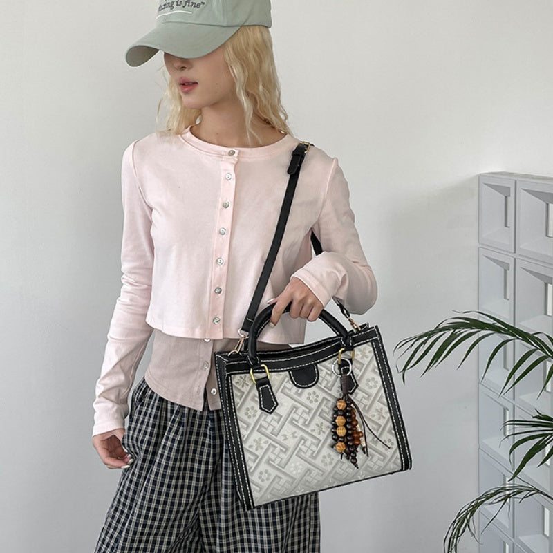 DIY PU Leather Handbag Kit – Beginner-Friendly Handmade Tote Bag Craft Set with Video Tutorial (Shoulder / Crossbody / Hand Carry)