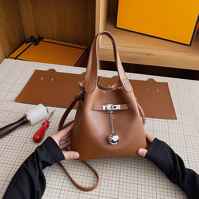DIY PU Leather Tote Bag Kit for Beginners – Handmade Crossbody Handbag Sewing Kit with Pre-Cut Materials & Video Tutorial