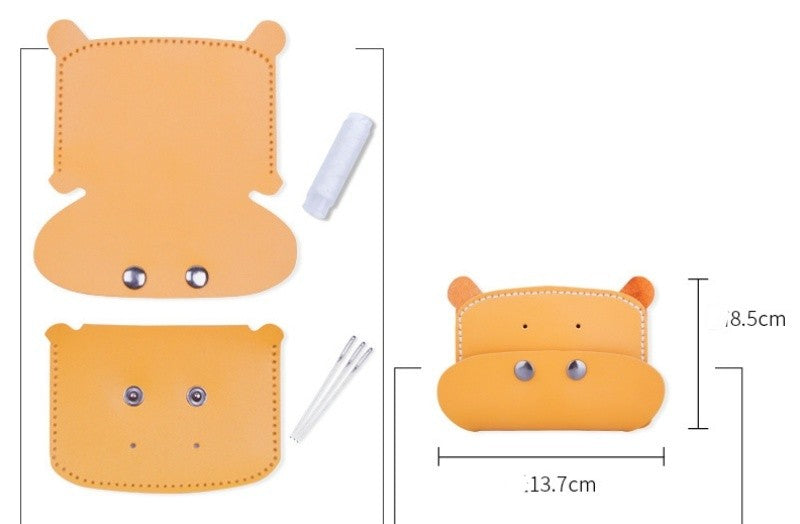 DIY Leather Card Holder Kit for Beginners – Handmade Waxed Leather Card Wallet with Video Tutorial & Complete Craft Set