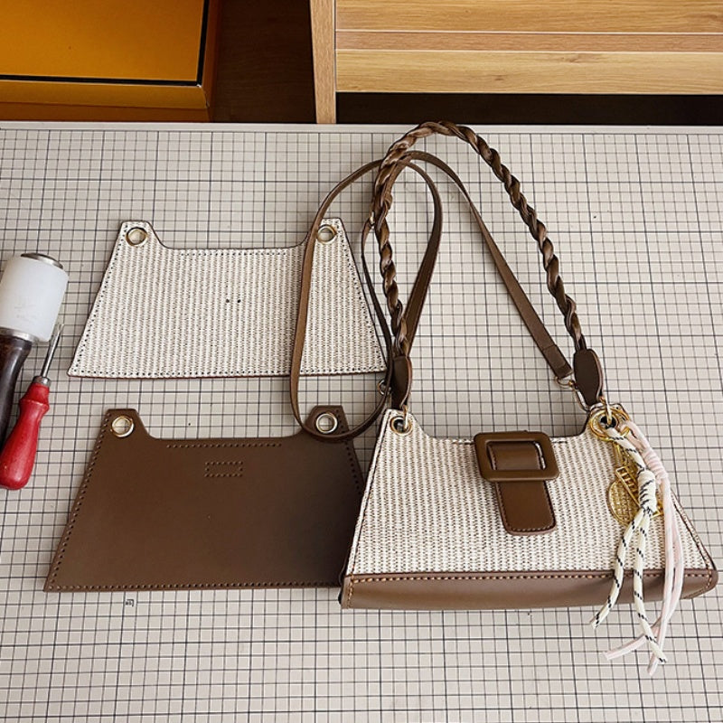 DIY Handmade PU Leather Shoulder Bag Kit – Beginner-Friendly Craft Set with Pre-Cut Materials & Step-by-Step Video Tutorial | Crossbody & Hand Carry Bag