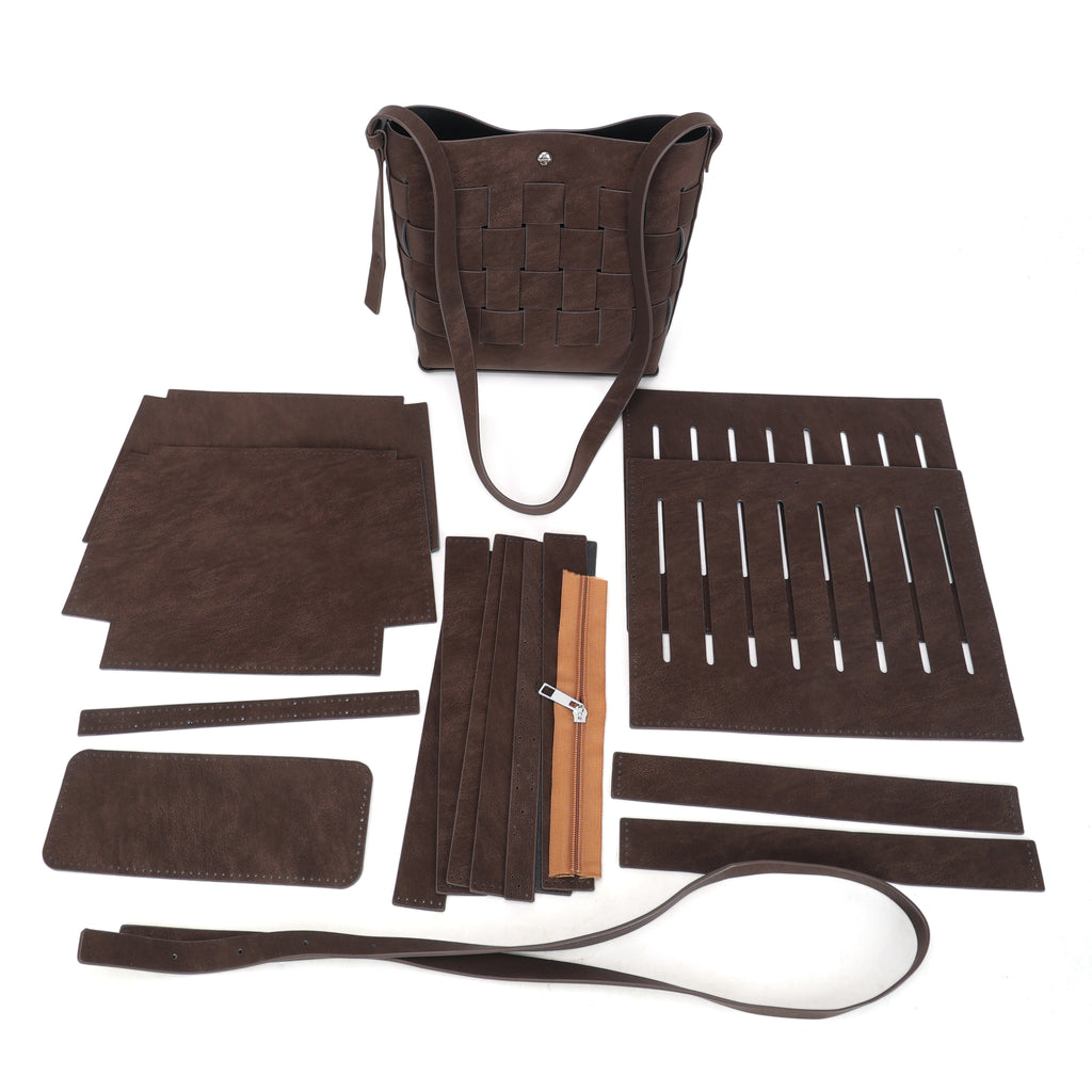 DIY PU Leather Tote Bag Kit | Beginner-Friendly Handmade Crossbody & Shoulder Bag Craft Set with Video Tutorial