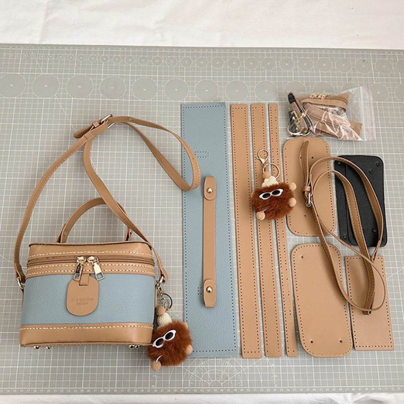 DIY PU Leather Mini Tote Bag Kit – Handmade Crossbody & Shoulder Handbag Craft Kit for Beginners with Video Tutorial