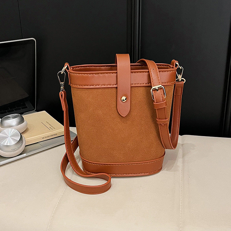 DIY Matte Leather Shoulder Bag Kit for Beginners – Handmade Crossbody Bag Sewing Kit with Pre-Cut Materials & Video Tutorial