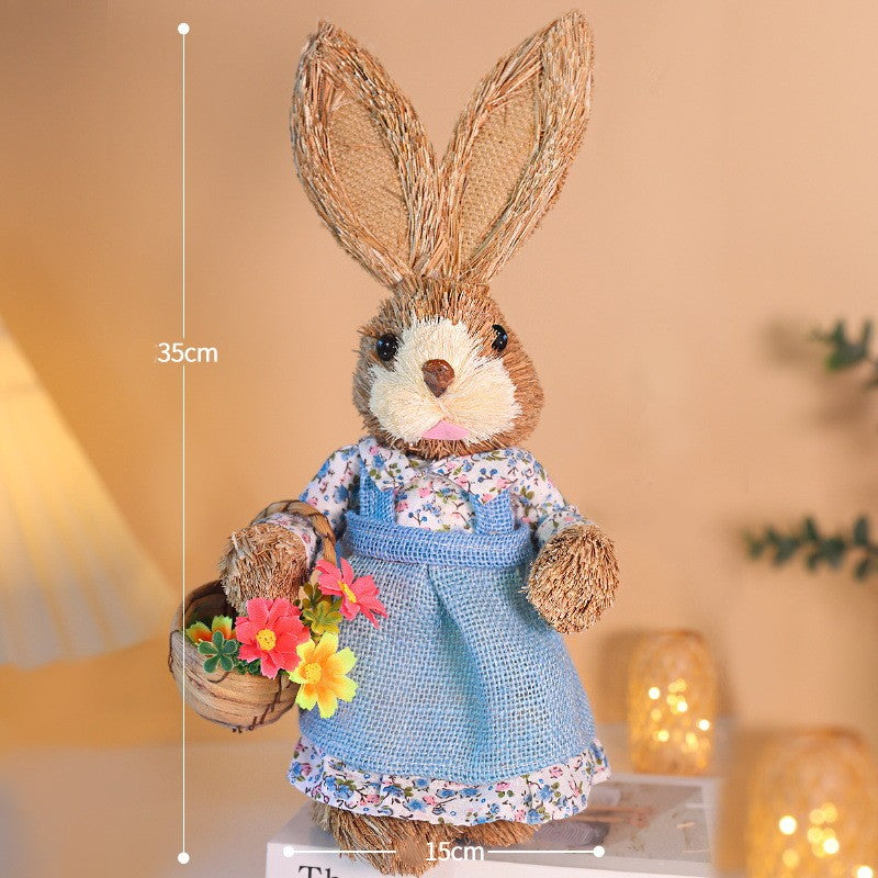 DIY Straw Bunny Craft Kit | Handmade Woven Rabbit Family Set | Spring Easter Home Decor & Mother’s Day Creative Gift