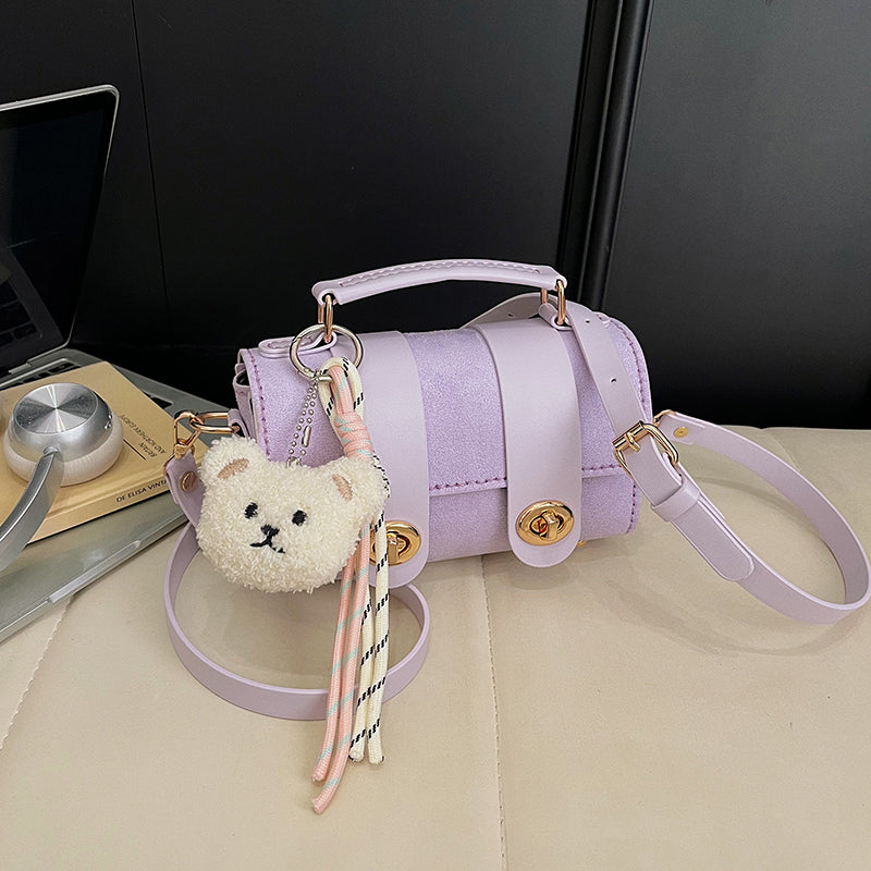 DIY Suede Leather Shoulder Bag Kit for Beginners – Handmade Crossbody Purse Sewing Kit with Pre-Cut Materials & Video Tutorial