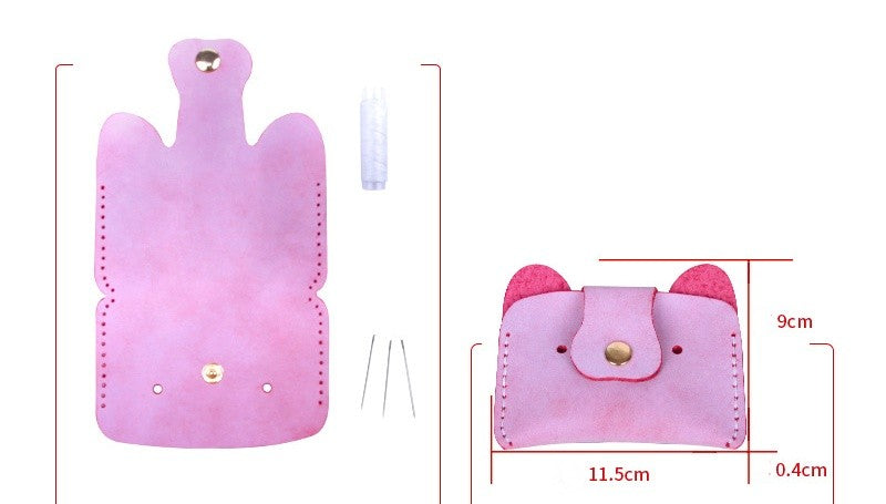 DIY Leather Card Holder Kit for Beginners – Handmade Card Wallet Craft Kit with Video Tutorial & Complete Sewing Set