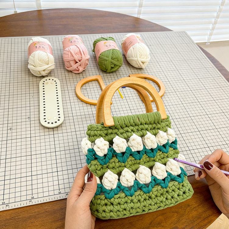 DIY Mini Tote Bag Sewing Kit – Handmade Fabric Handbag Craft Set for Beginners with Video Tutorial