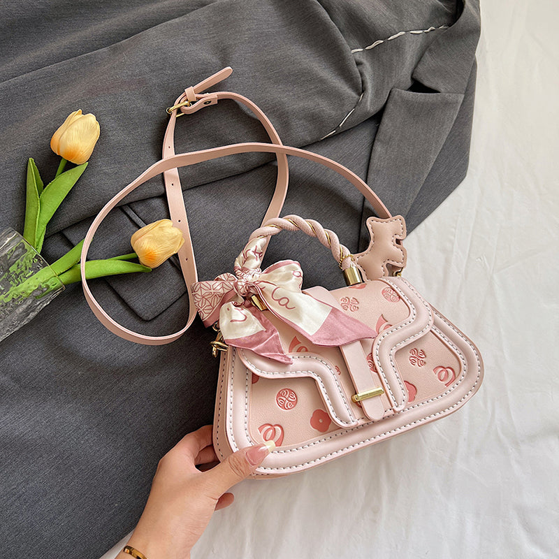 DIY PU Leather Shoulder Bag Kit for Beginners – Handmade Pink Handbag Sewing Kit with Pre-Cut Materials & Video Tutorial