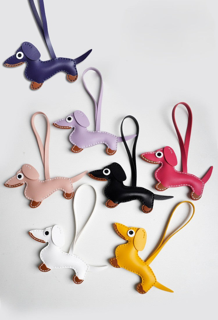 DIY Leather Dachshund Keychain Kit – Handmade Cute Dog Charm Craft Set for Beginners (PU Leather)