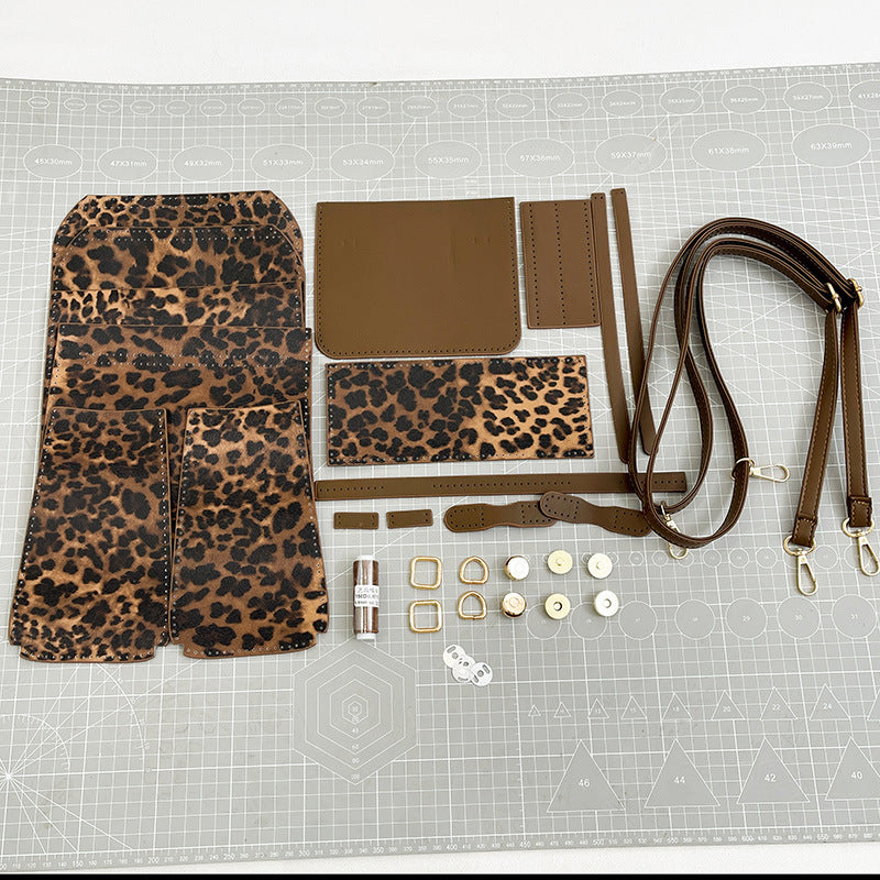 DIY Leopard Print Backpack Kit for Beginners | Handmade PU Leather Mini Backpack Sewing Kit with Video Tutorial