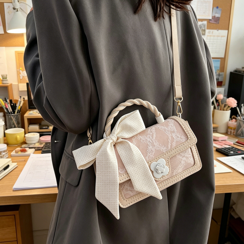 DIY PU Leather Handbag Kit for Beginners – Handmade Crossbody Tote Bag Sewing Kit with Pre-Cut Materials & Video Tutorial