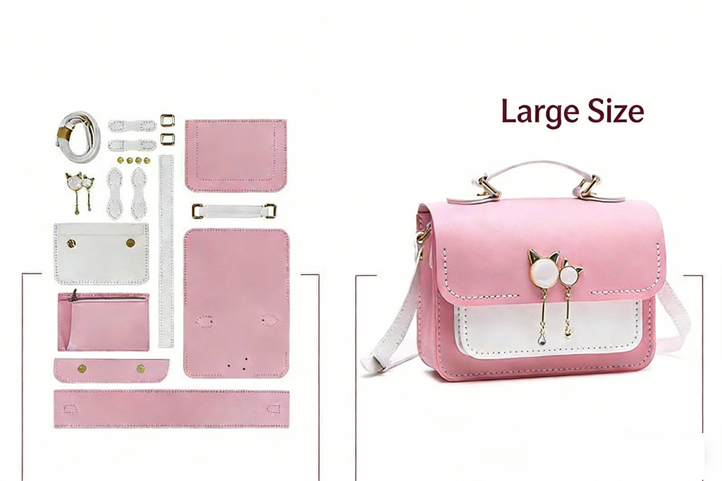 DIY Leather Handbag Kit | Beginner Crossbody & Handheld Bag Craft Set